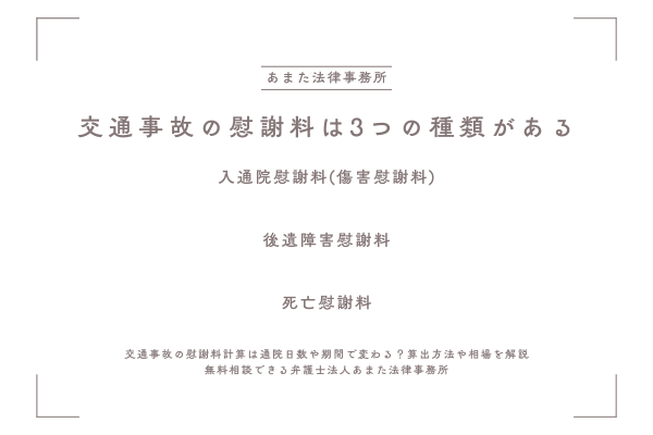 交通事故の慰謝料は3つの種類がある