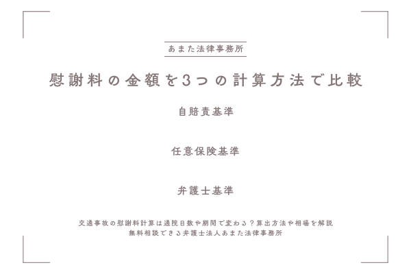 慰謝料の金額を3つの計算方法で比較